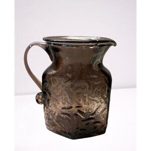 Morgantown Crinkle Amethyst Glass Ocknor Shape Pitcher Creamer 4.5"